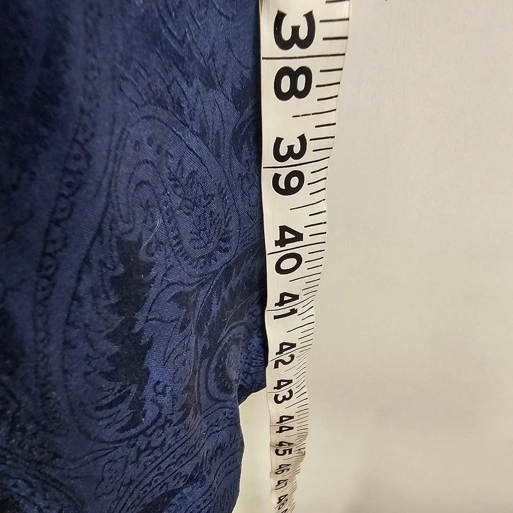 Lord & Taylor Mens Navy Blue 100% Silk Paisley Jacquard Pajama Pants XL Lounge